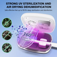 Rechargeable portable toothbrush cleaner