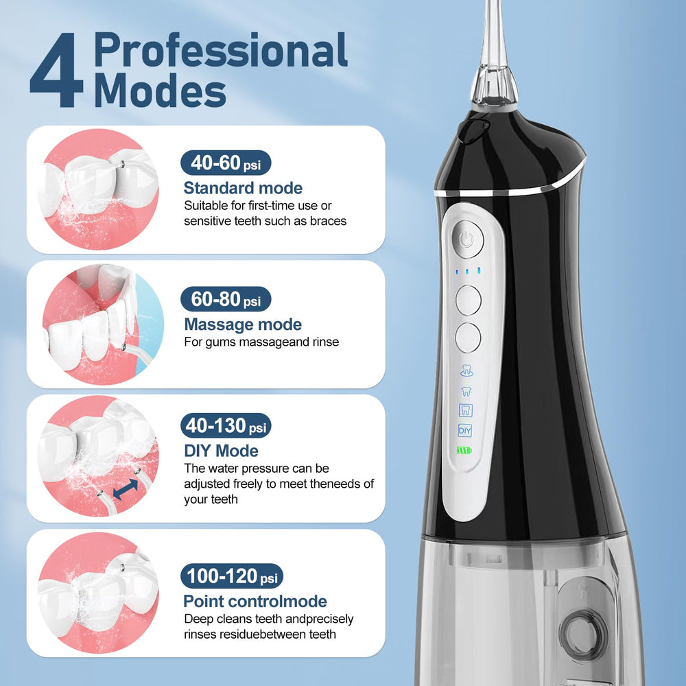 Portable teeth cleaner ideal for home and travel with six tips