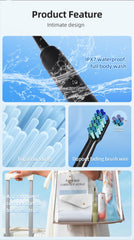 LED charging indicator on pink travel toothbrush