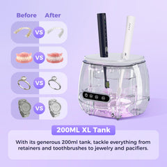 Portable, travel-friendly wireless cleaning pod in white