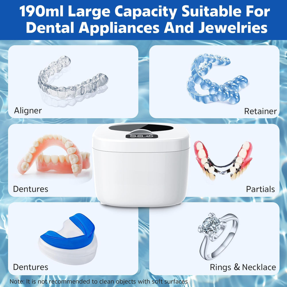 Compact travel-sized ultrasonic cleaner portable for on-the-go use