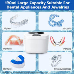 Compact travel-sized ultrasonic cleaner portable for on-the-go use