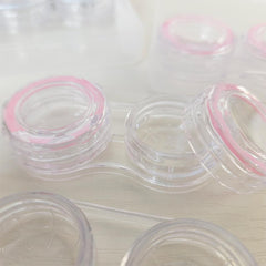 Compact travel-size contact lens case for on-the-go use
