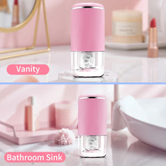 Safe for colored lenses - pink cleaner close-up