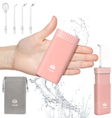 Pink portable water flosser with detachable water tank