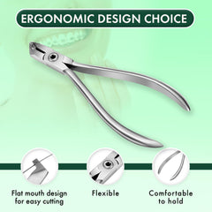 Hard wire cutter for dental professionals with ergonomic grip