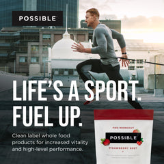 Possible Beet Pre-Workout endurance-ready workout scene with sticks suggesting sustained stamina