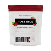 Front view of Possible Beet Pre-Workout packaging in Strawberry Beet flavor