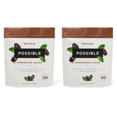 Possible Protein Powder Chocolate Cacao tub front shows a clean label vegan option