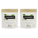 Possible Protein Powder Vanilla Bean tub highlights organic vegan nutrition for daily energy.