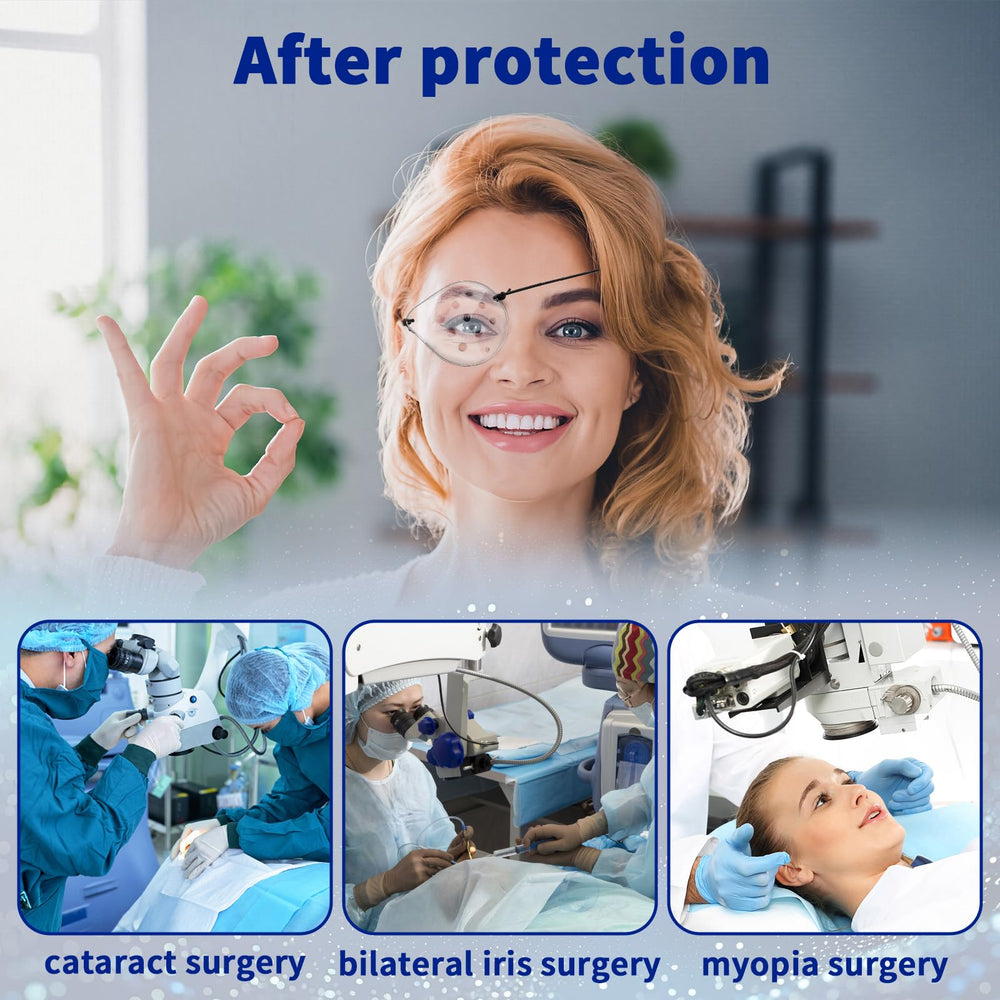 Transparent medical-grade PC eye shield showing durability and clarity