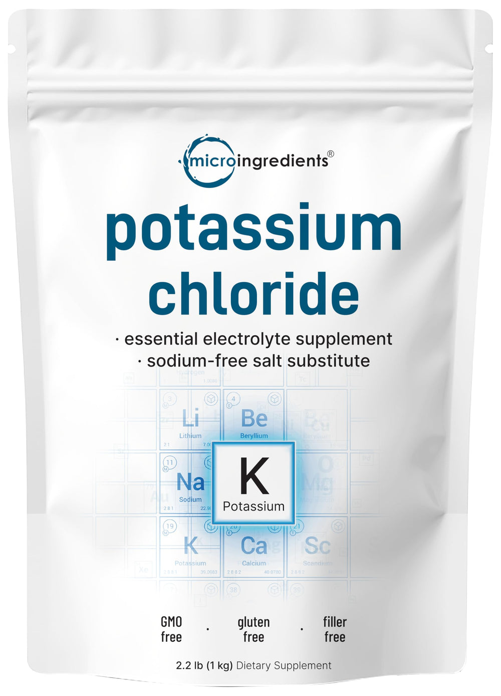 1 kg packaging of potassium chloride powder