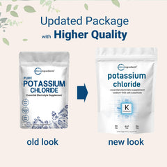 Close up view of potassium chloride powder