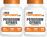 BulkSupplements Potassium Citrate Capsules bottle with 500 capsules (2-pack)