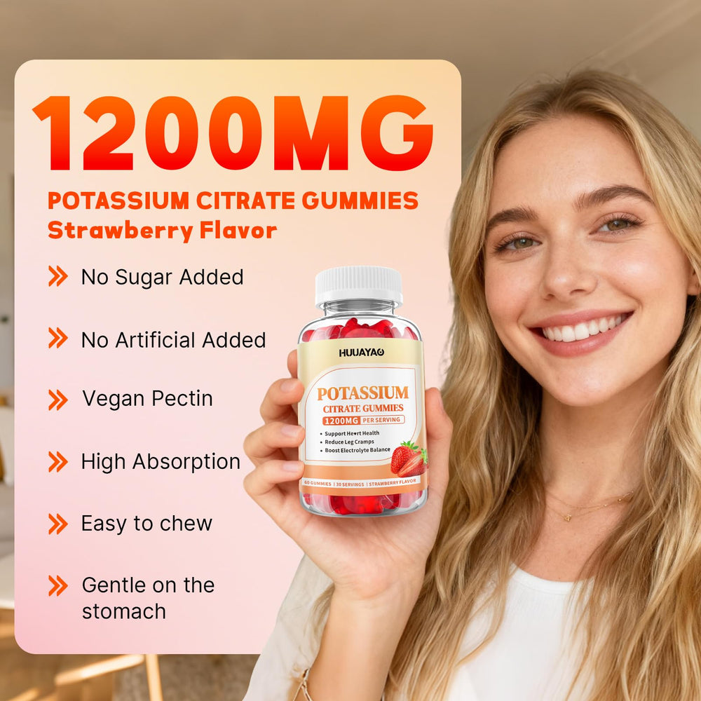 Leg cramps support with potassium citrate gummies