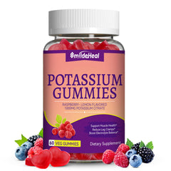 Potassium Gummies 1000mg bottle with label