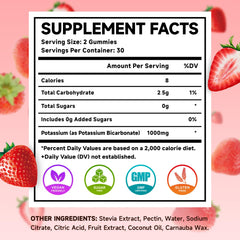 Potassium Gummies 1000mg bottle and label