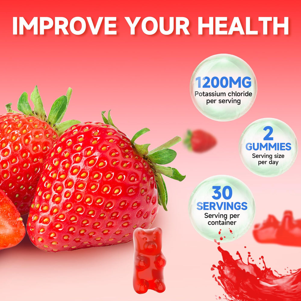 Gummies labeled 1200mg potassium per serving