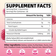Pack of 2 raspberry potassium gummies bottles with 120 count