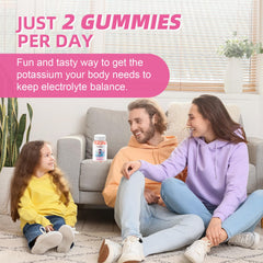 60-count bottle of potassium citrate gummies on white background