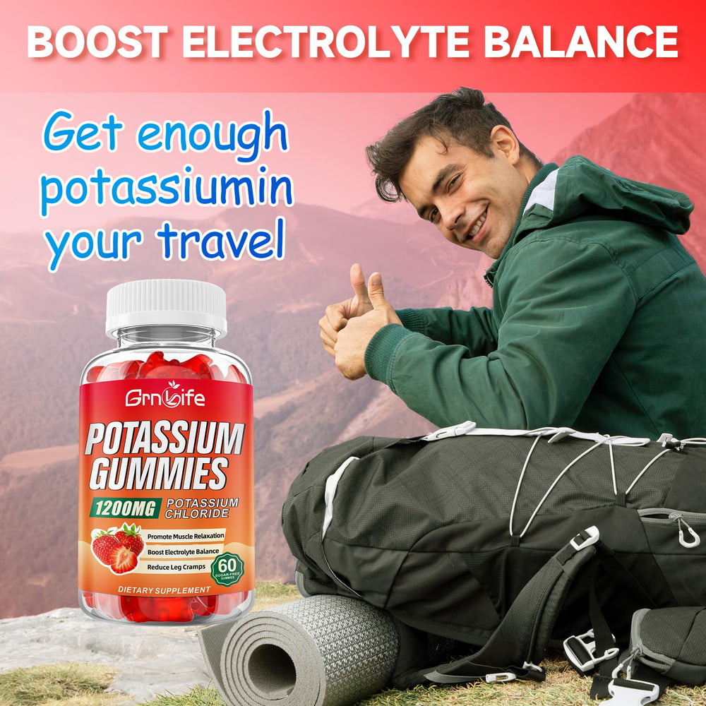 Strawberry-flavored potassium gummies close-up