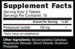 Bottle of Potassium Iodide Tablets 130 mg with label