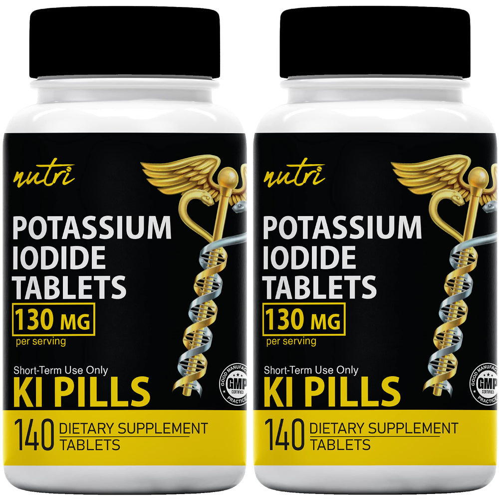 Front view of Potassium Iodide Tablets 130 mg, 2 pack, 280 tablets