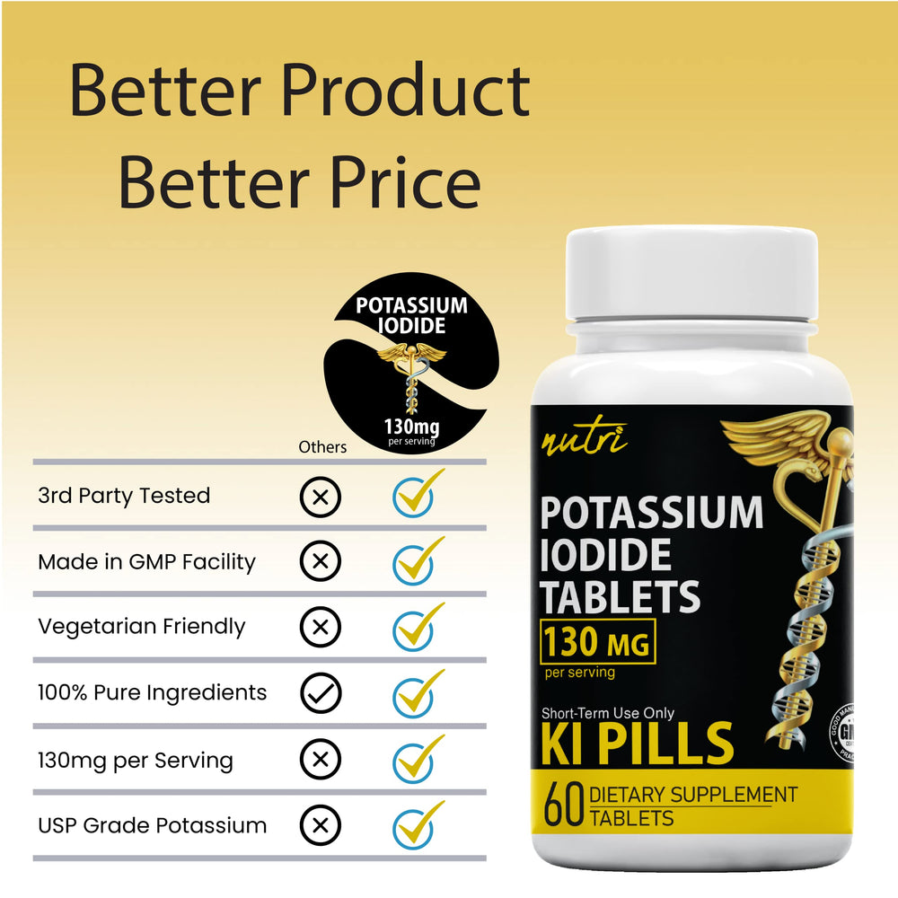 USP-grade potassium iodide crystals used in tablets