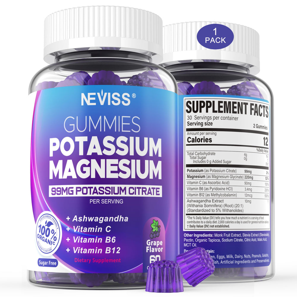 Potassium Magnesium Gummies bottle label