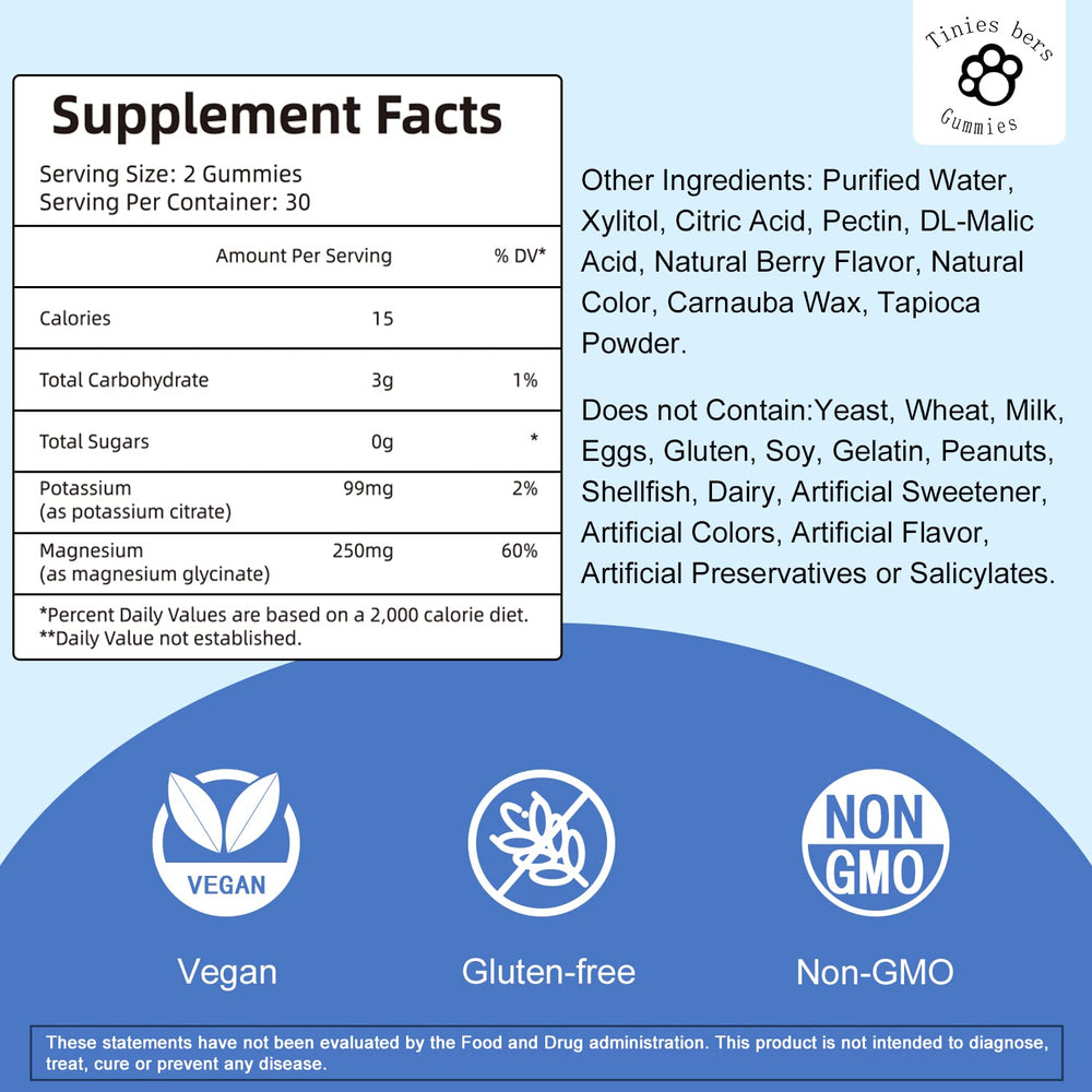Potassium Magnesium Gummies Berry flavor close-up