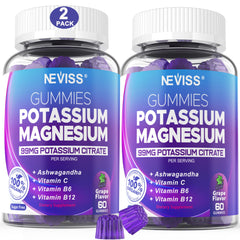 Potassium Magnesium Gummies bottle and 2-pack