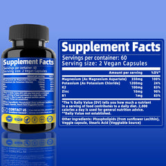 Ingredients: magnesium aspartate, potassium chloride, zinc, vitamins K2 and B1