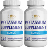 Bottle label for 365 Health Potassium Supplement 1020 mg