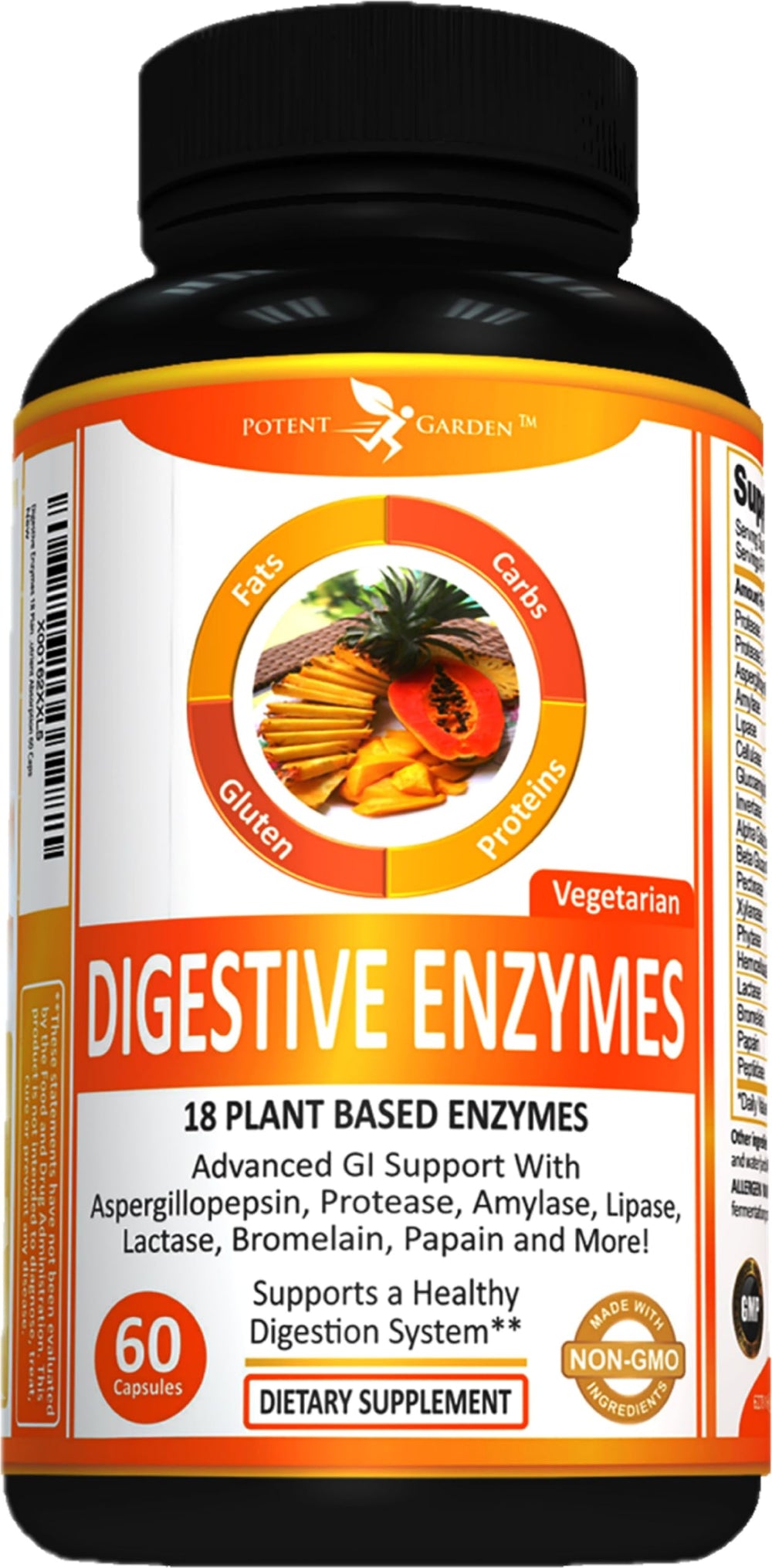 Potent Garden Digestive Enzymes bottle on white background