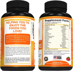 Front label of Potent Garden Digestive Enzymes showing 18 enzymes