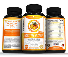 Product packaging indicating plant-based enzymes