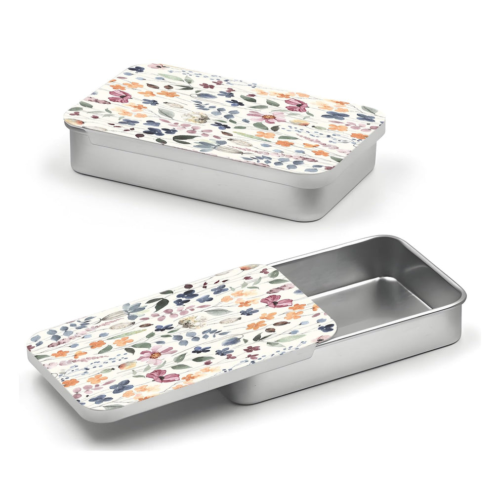 POTYHDC Portable Dental Floss Case in Wildflower pattern - front view