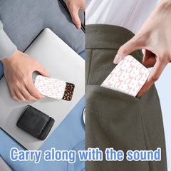 POTYHDC portable dental floss case pink bow side view