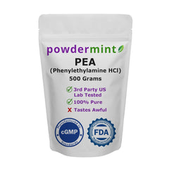 Front view of powdermint PEA powder 500g container