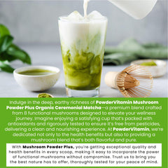 Bottle of PowderVitamin ceremonial mushroom matcha