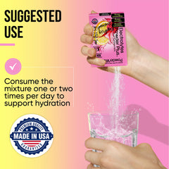 PowderVitamin Electrolytes Plus bottle highlights 1000mg potassium.