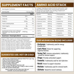 Healthy lifestyle concept with coffee, mushrooms, and supplements