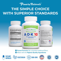 Gluten-free, vegetarian ADK 10 supplement packaging