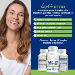 Power By Naturals Leptin Detox capsules 60-count for daily routines.