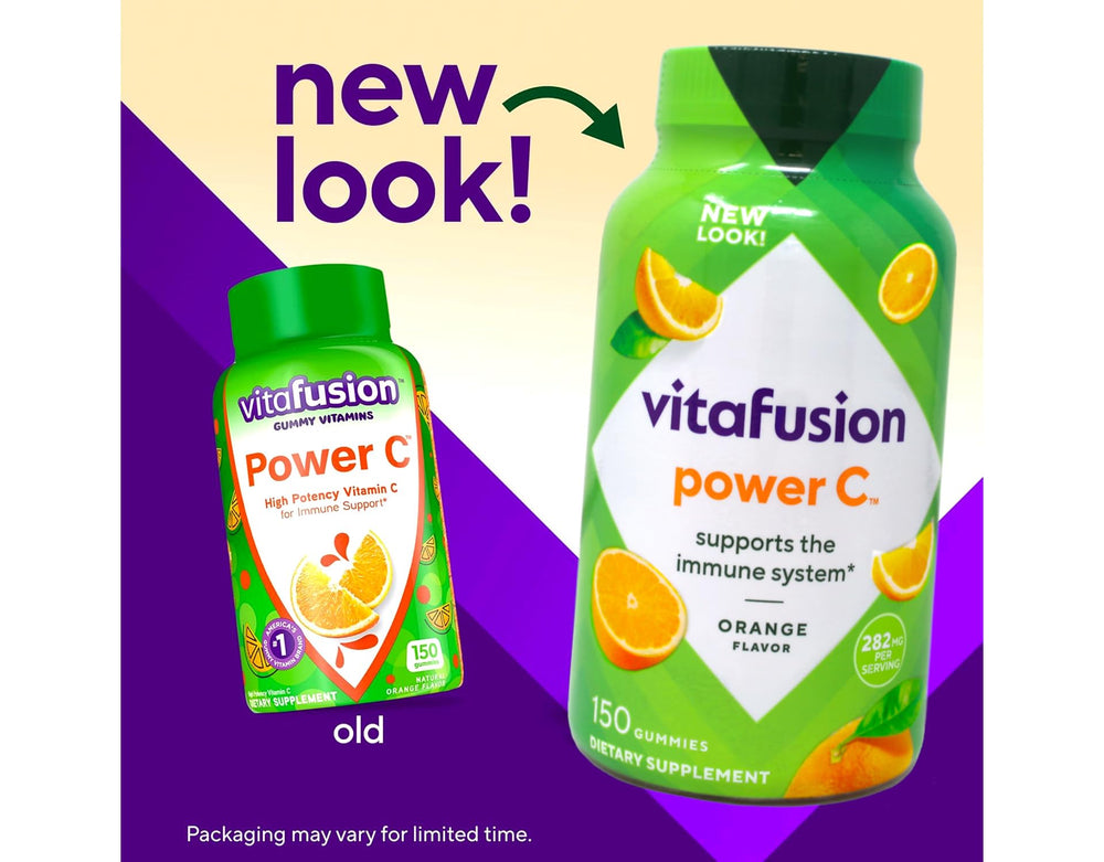 Nutrition label visible on Power C bottle