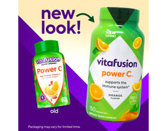 Nutrition label visible on Power C bottle