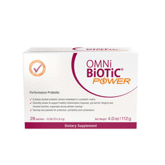 Close-up of Omni-Biotic Power probiotic powder dissolving in water
