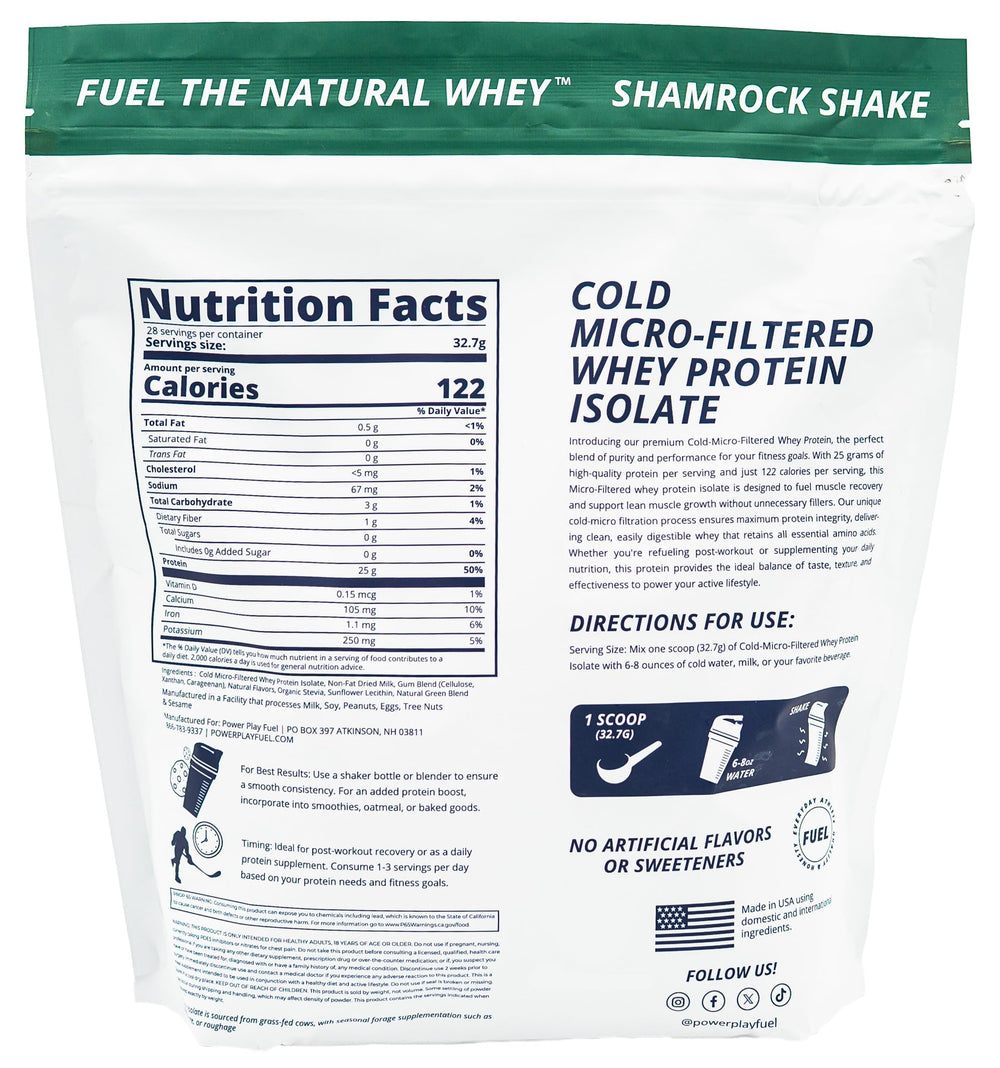 POWER PLAY FUEL Cold micro-filtration process image shows ultra-clean whey isolate for fast absorption.