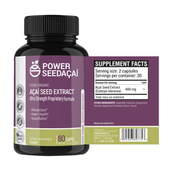 Power Seed Acai bottle front view highlighting nitric oxide support for endurance.
