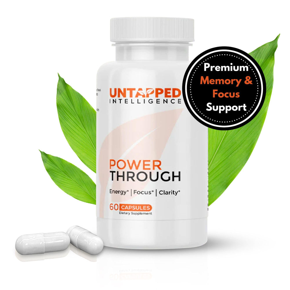 Power Through bottle and brain-boosting capsules